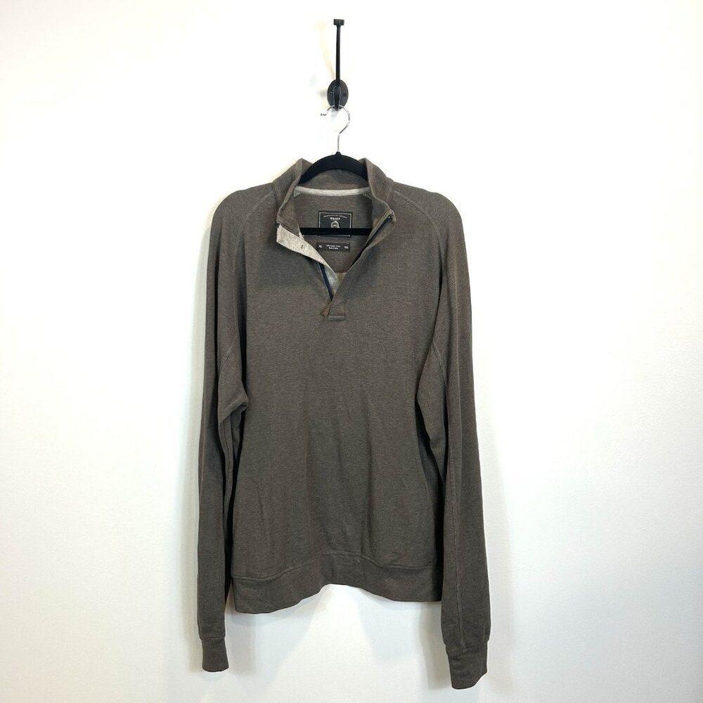 Maker &‎ Company Mens Size XL Brown Cotton 1/4 Zip Pullover Sweater
